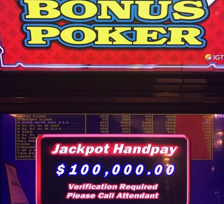 Four Aces and a ‘Kicker’ Fifth Card Score a $100,000 Jackpot Win on Bonus Poker at Hard Rock Hotel & Casino Atlantic City